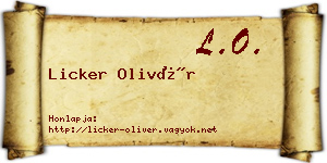 Licker Olivér névjegykártya